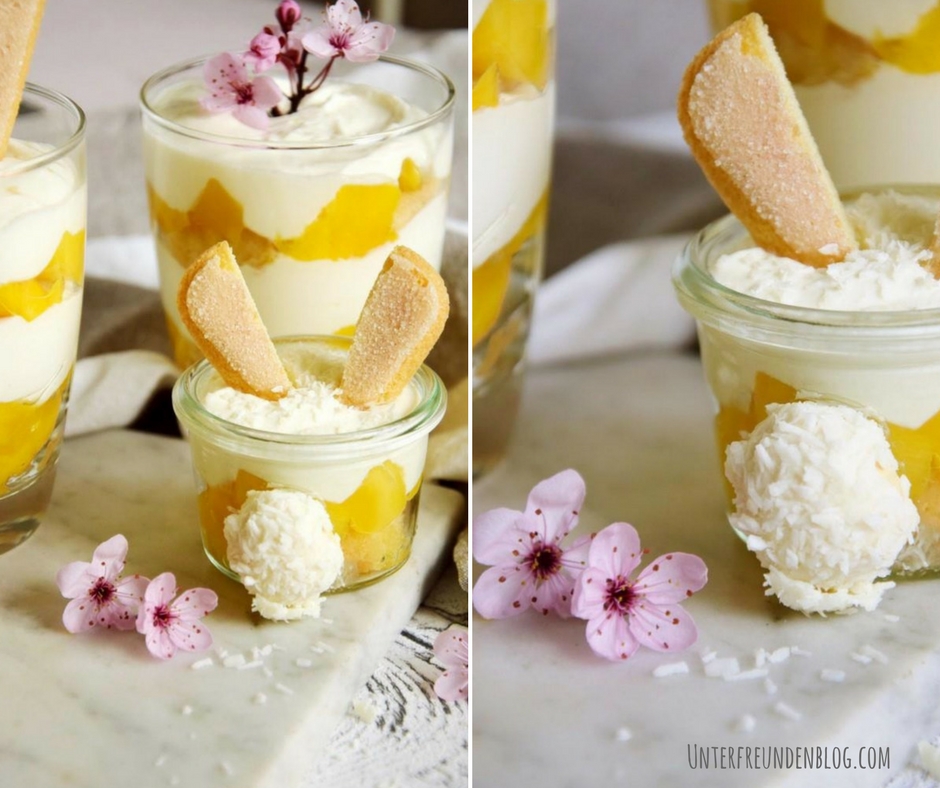 Des Osterhasen liebstes Dessert – schnelles Mango-Tiramisu (ohne Ei und mit&nbsp;Öhrchen)