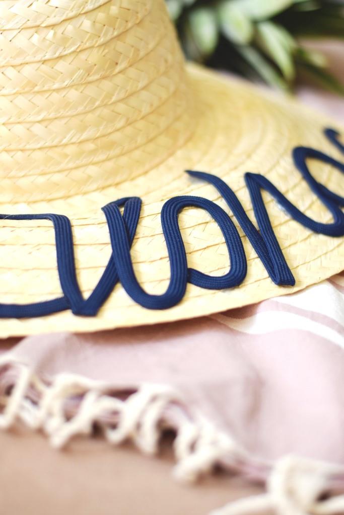 DIY Strohhut / Sommerhut / Strandhut mit Aufschrift - IKEA hack - Unterfreundenblog