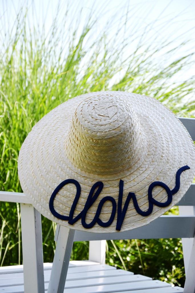 DIY Strohhut / Sommerhut / Strandhut mit Aufschrift - IKEA hack - Unterfreundenblog 