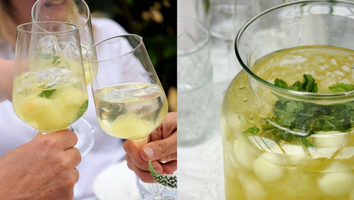 Geeiste Melonen-Bowle mit Limoncello – mein Drink zum White&nbsp;Dinner