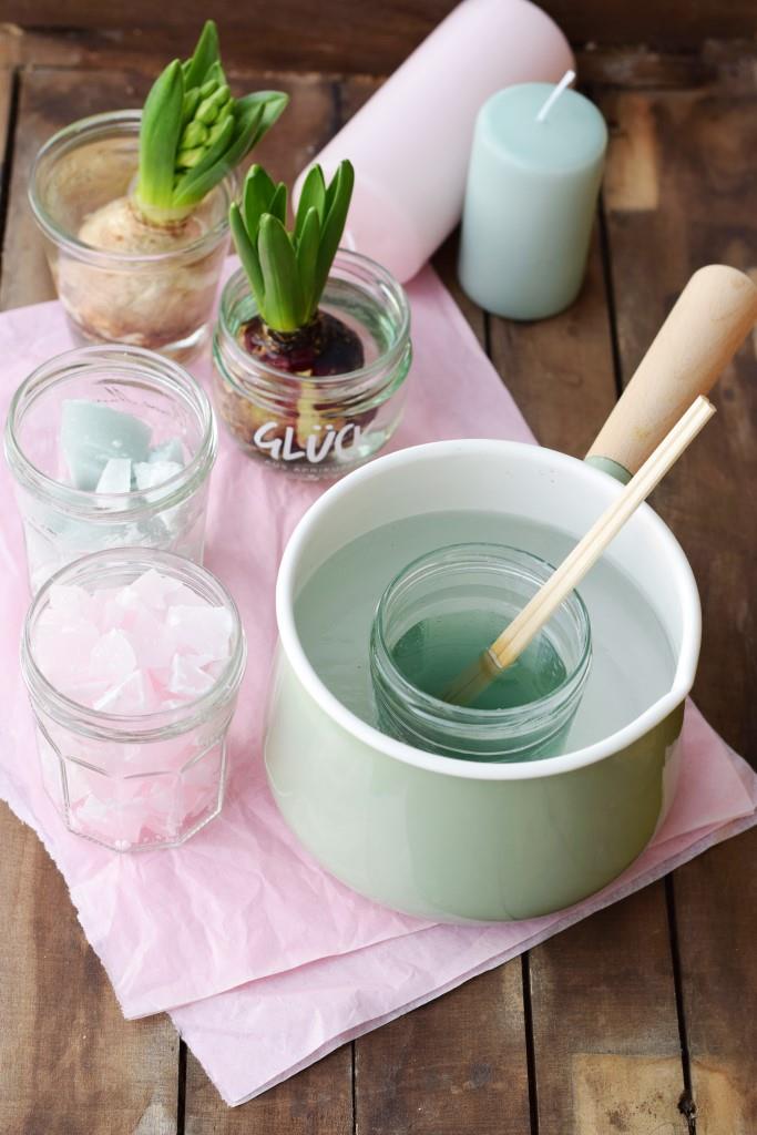 DIY Hyazinthen in Wachs - Frühlingsdeko in Pastell - Unterfreundenblog
