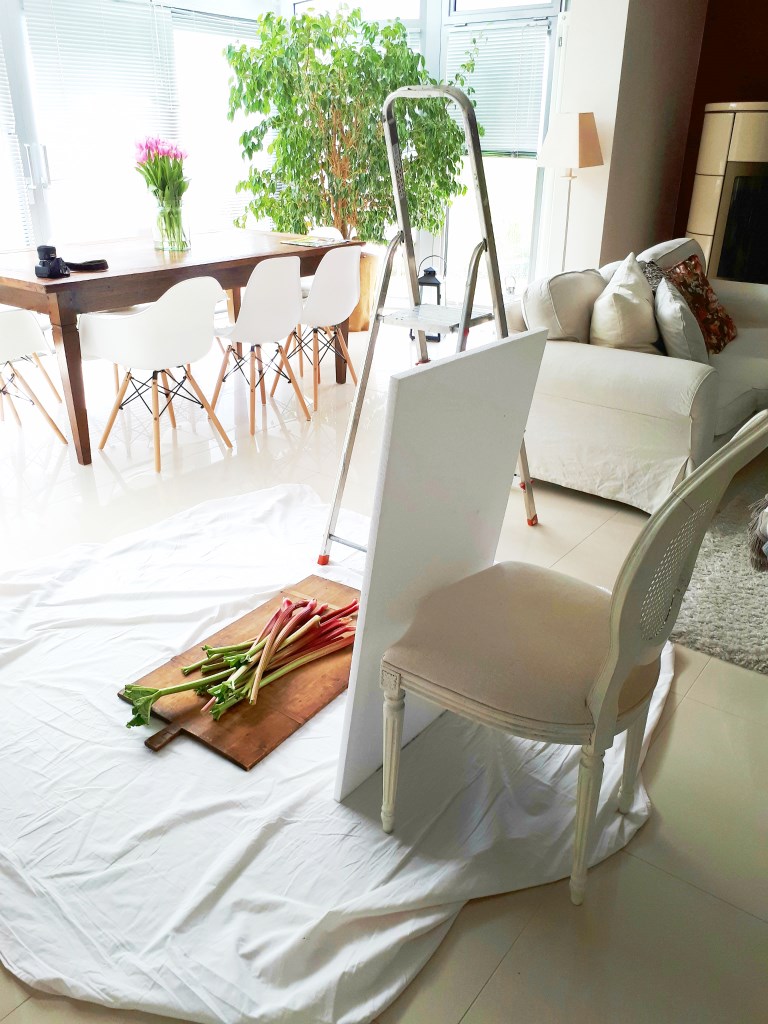 Rhabarberkuchen Shooting - Behind the scenes - Unterfreundenblog