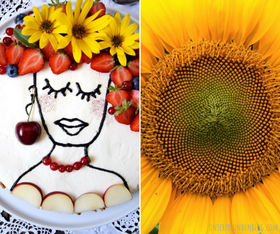 Sommerliches Blumenmädchen trifft einfachsten Cheesecake der Welt  – meine Version des Food-Trends „Face&nbsp;Cake“