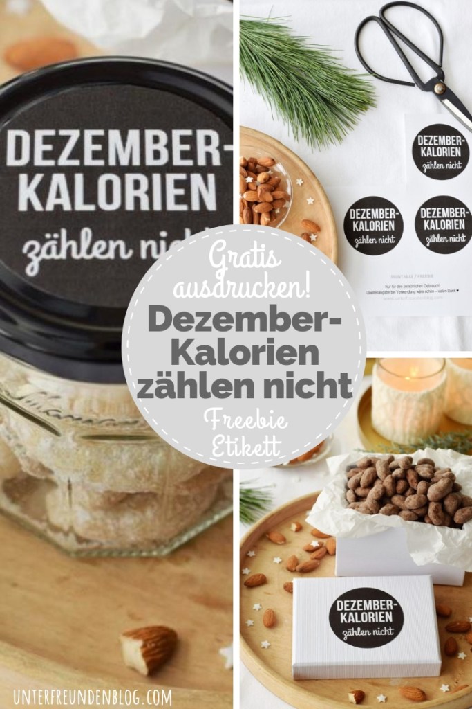 Ausdrucken, Ausschneiden, fertig ist das süßeste Mitbringsel EVER! "Dezemberkalorien zählen nicht" - YAY!