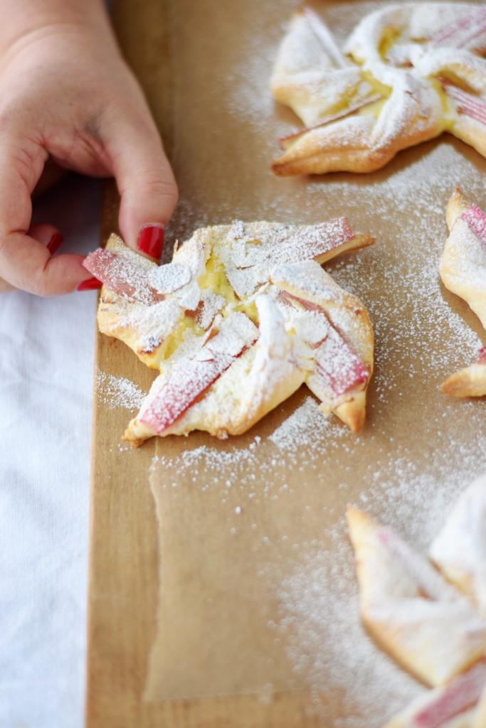 Blätterteig Gebäck Rhabarber