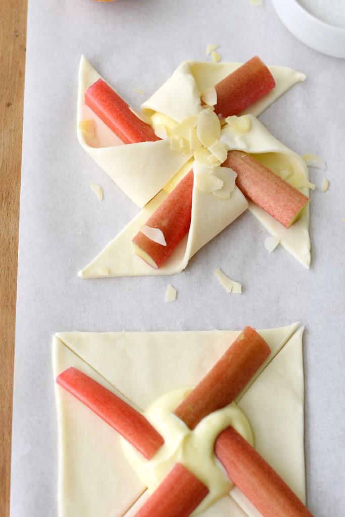 Rhabarber Windräder Blätterteig 