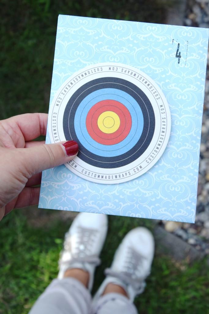 Hinweis Zielscheibe Bogenschießen