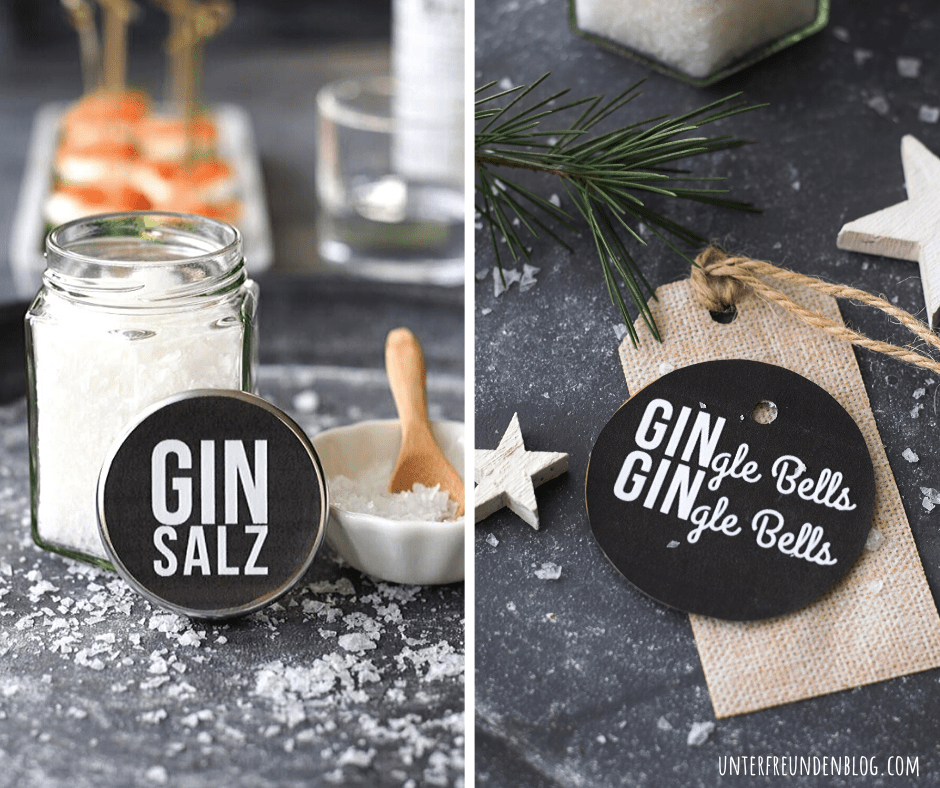 Ginsalz – selbstgemacht! DIE Geschenkidee für Gin Fans! Mit Freebie Etiketten für&nbsp;Gin-Geschenke