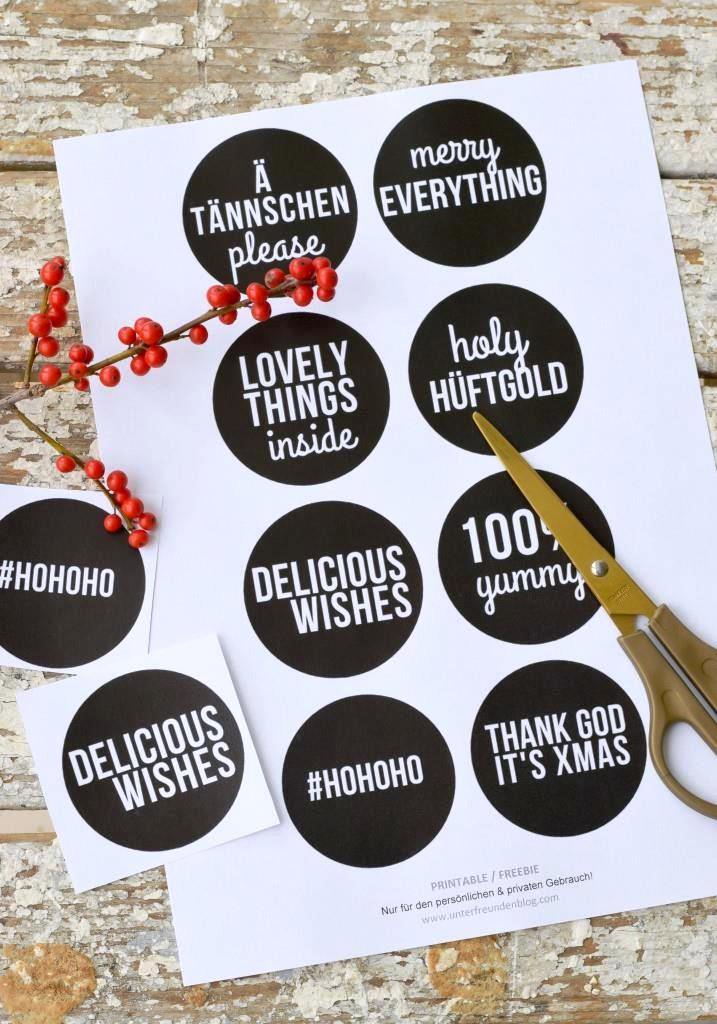 Weihnachten Etiketten Printables