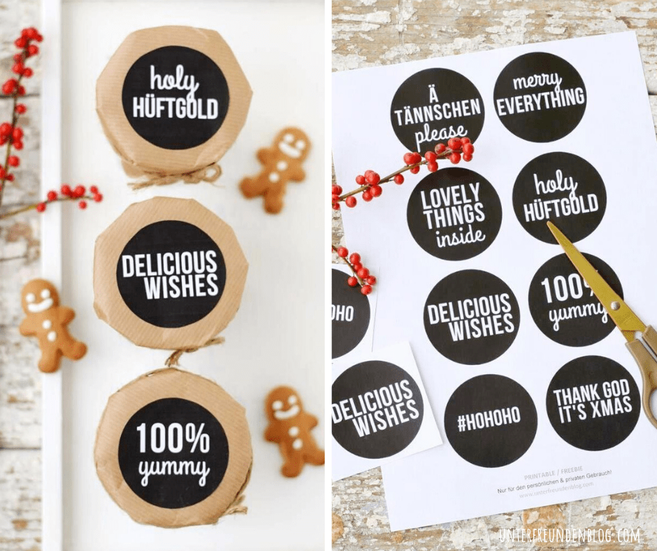 HO HO HO! Weihnachtliche Geschenkanhänger oder Etiketten zum gratis Ausdrucken für&nbsp;Euch