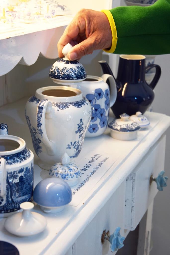 Teekannen Sammlung Blau