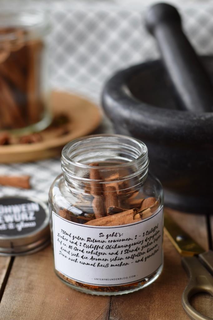 Glühweingewürz Glas Etikett