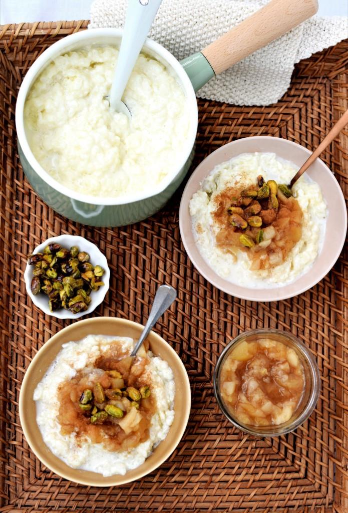 Tablett Milchreis Kompott