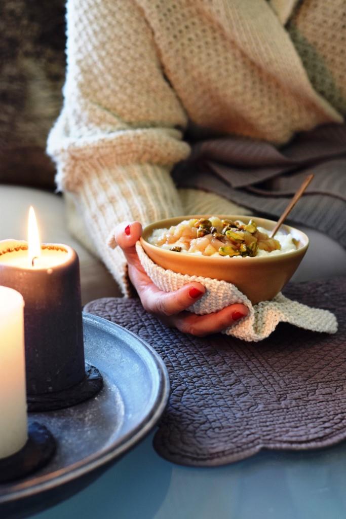 Milchreis wärmend Kerzen