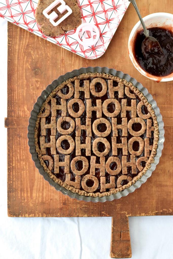 Weihnachtliche Linzertorte Buchstaben