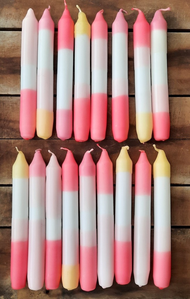 Dip Dye Candles Pastell