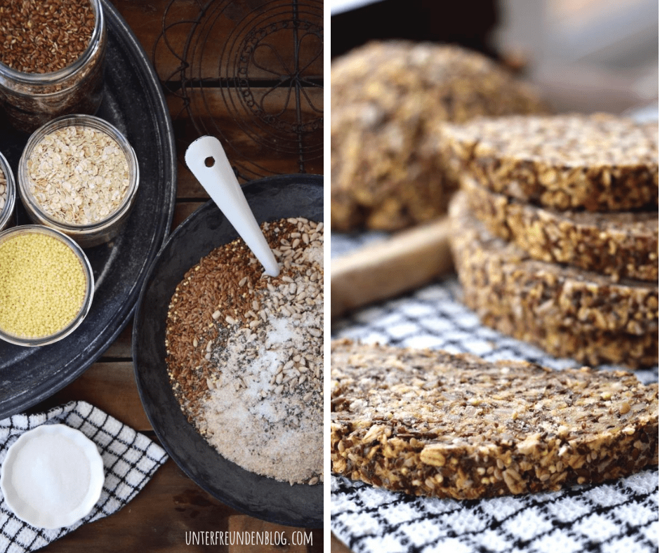 Genial einfaches Rezept für selbstgebackenes Körnerbrot. Ohne Mehl, ohne Hefe, ohne lästige Warterei, sogar ohne&nbsp;Backform.
