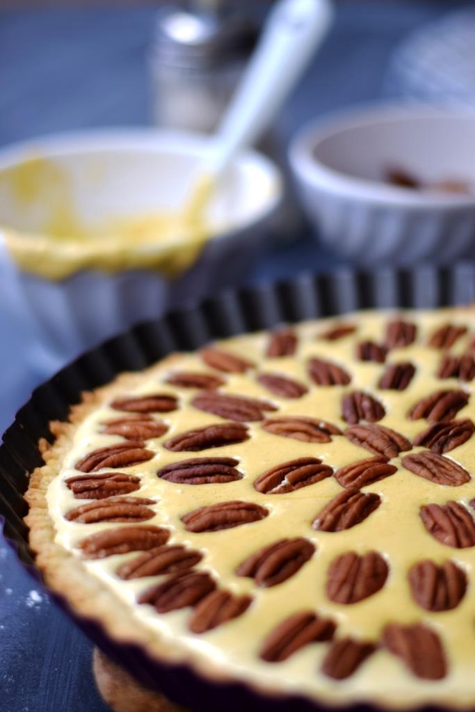 Die Pekannüsse kommen auf die Creme ...