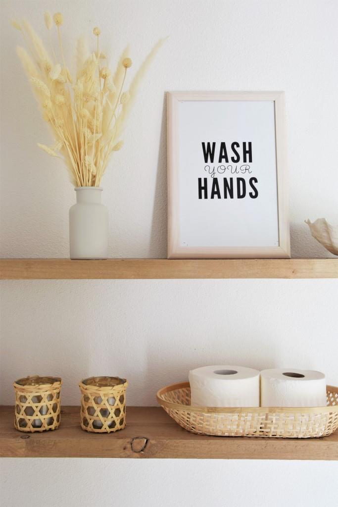 Deko im Skandi Look im WC