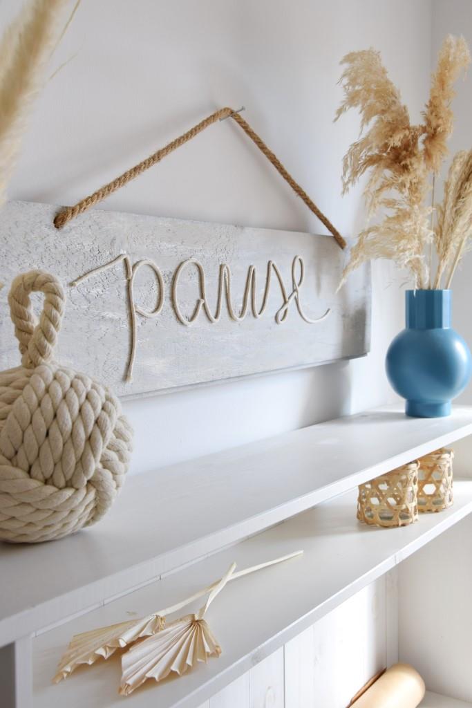 DIY Holzschild Upcycling Beachhouse weiß beachy shabby - Anleitung auf Unterfreundenblog