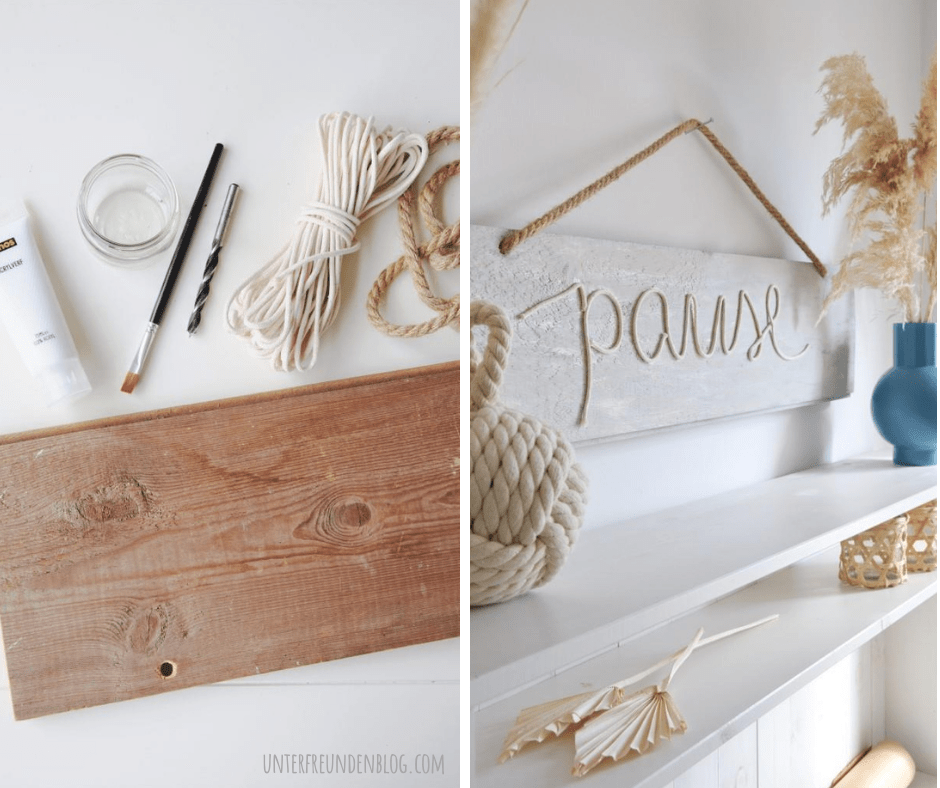 Wie aus einem alten Holzrest ein cooles Dekoschild im Beachlook wird – ein einfaches Sommer&nbsp;DIY