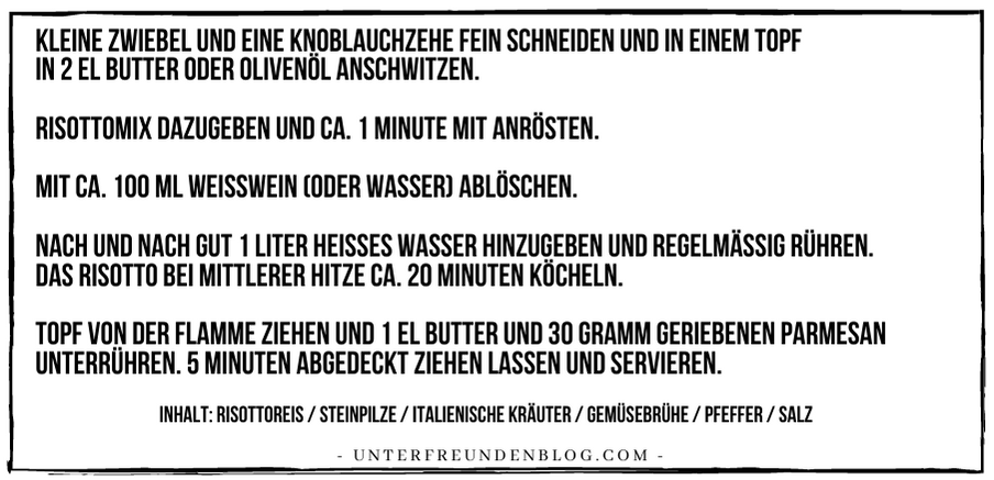 Rezept Etikett Steinpilzrisotto