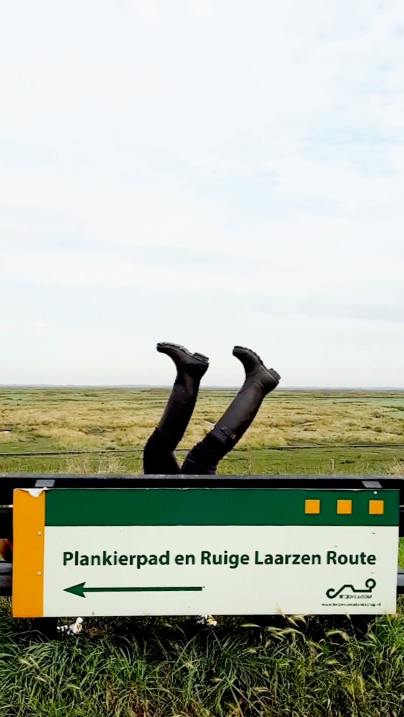 Und hoch die Gummistiefel! Hier geht's zum Plankenpfad und zum Stiefelpfad im Versunkenen Land van Saeftinghe in Zeeland