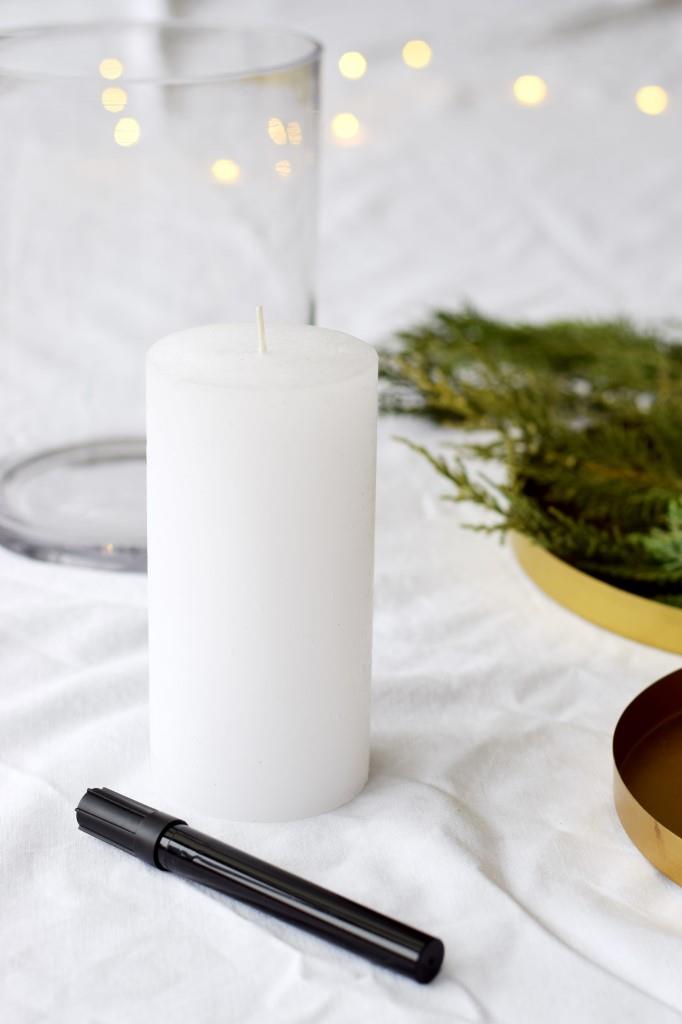 Schlicht und schön und ruck zuck selbst gemacht - die Adventskerze - der etwas andere Adventskalender - Last Minute DIY - Unterfreundenblog