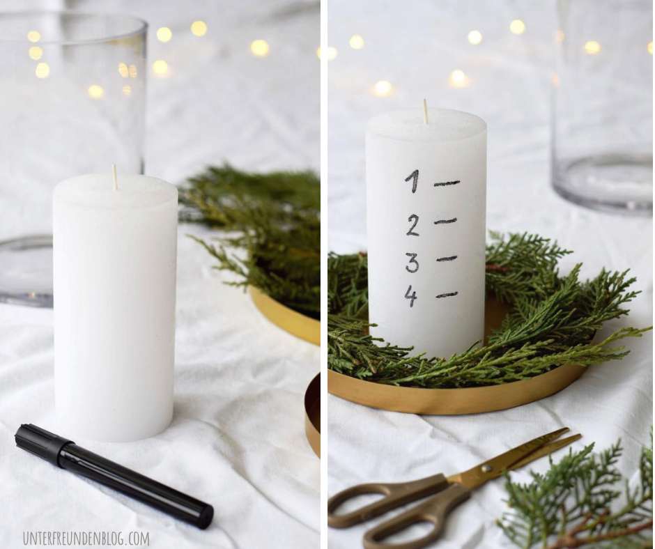 Last Minute Adventskerze – der Adventskalender für Minimalisten – in 5 Minuten selbst gemacht! – Unterfreundenblog