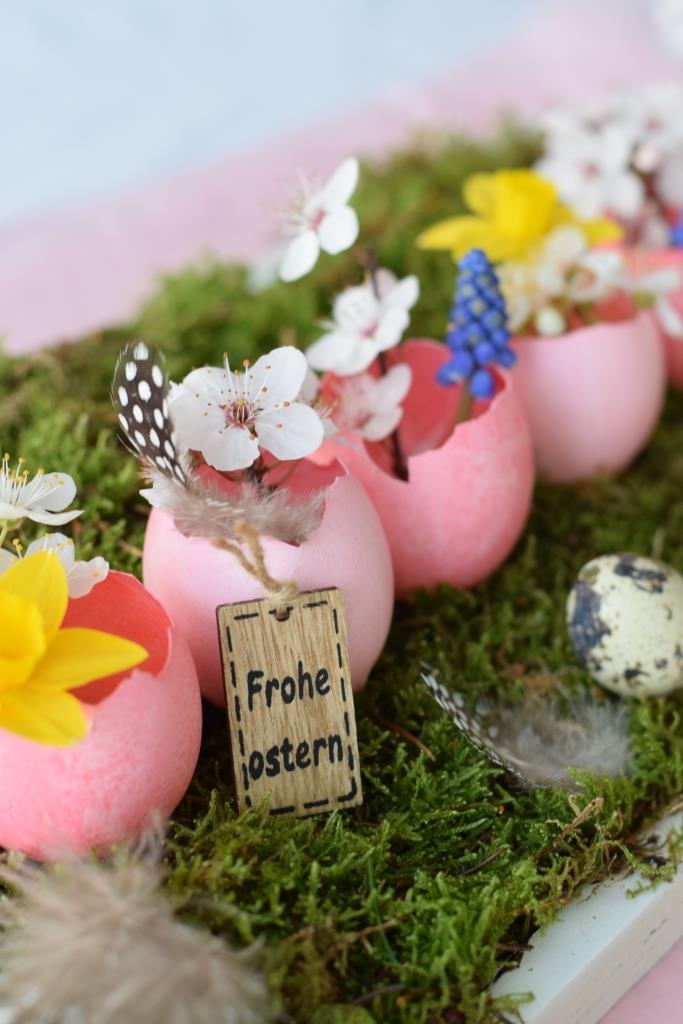 Frohe Ostern - DIY Eiervasen Tischdeko