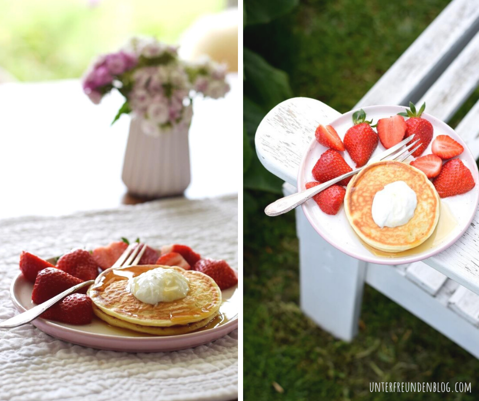 Frühstück ist fertig! Das Rezept für einfache Ruckzuck Skyr-Pancakes. Schmeckt nach&nbsp;Wochenende!