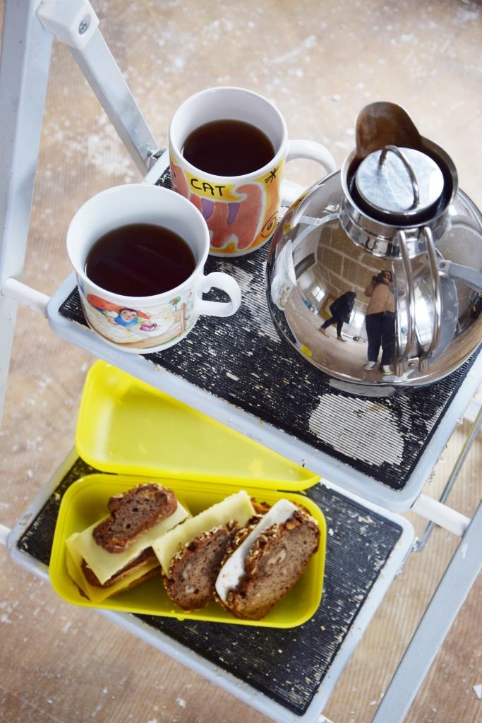 Mittagspause auf der Baustelle