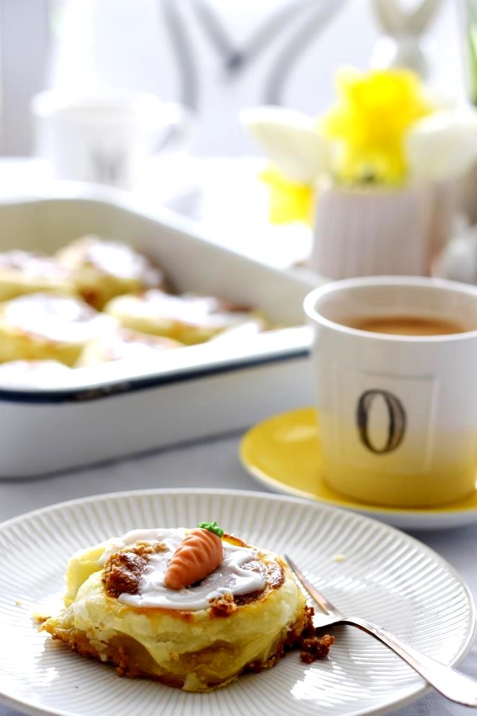 Ratzfatz Karottenkuchen-Zimtschnecken zum Osterbrunch