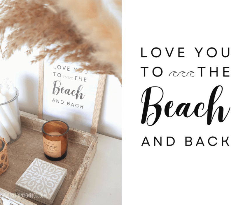 Love you to the beach and back - Poster free print freebie download