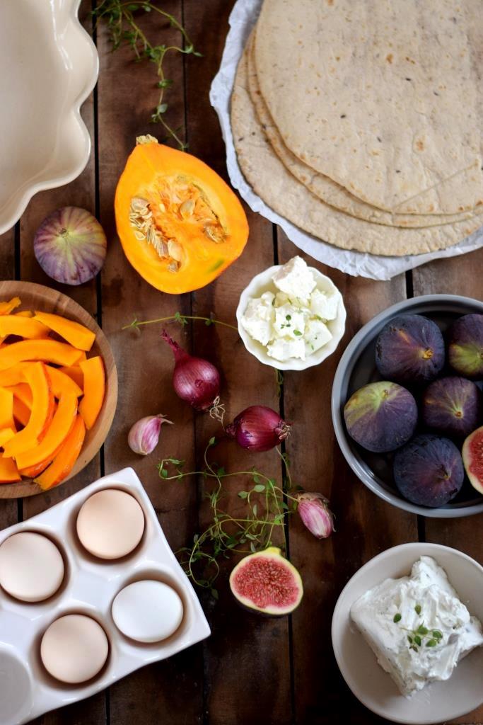 Und hier seht Ihr die Zutaten für die schnelle Tortilla-Quiche