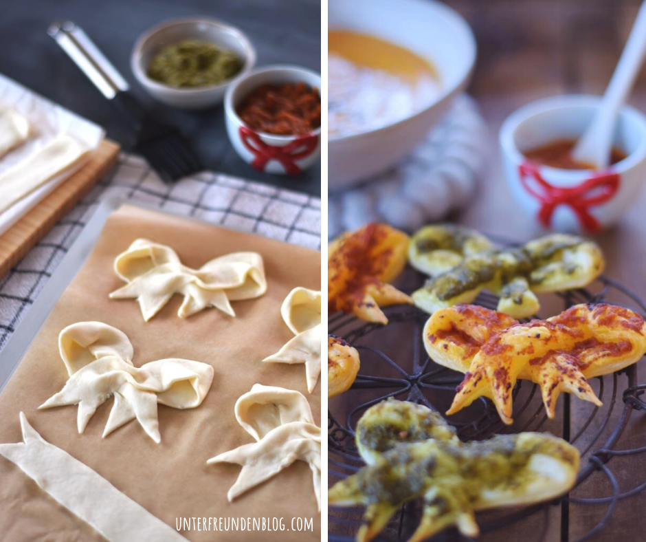 Blätterteigschleifen mit Pesto – das hübscheste festliche Fingerfood für die Feiertage und&nbsp;Silvester