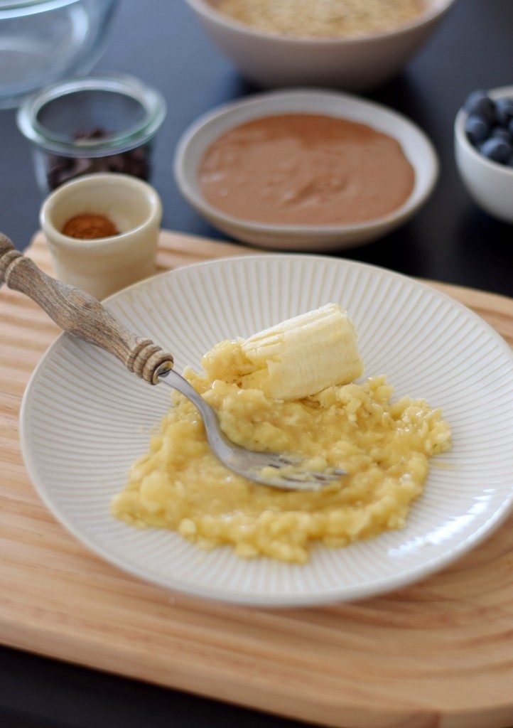 Zubereitung Energieriegel - Schritt 1 - Banane zu Mus zerdrücken