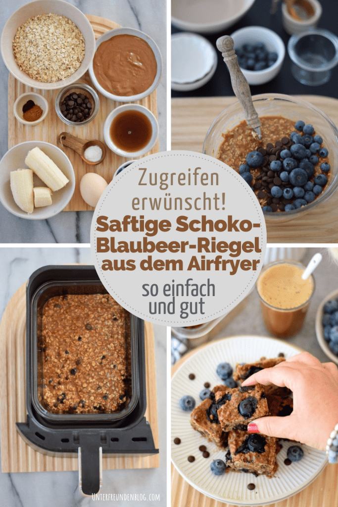 Pinterest: Airfryer-Rezept Schokolade Blaubeer Riegel - so lecker und ganz einfach gemacht