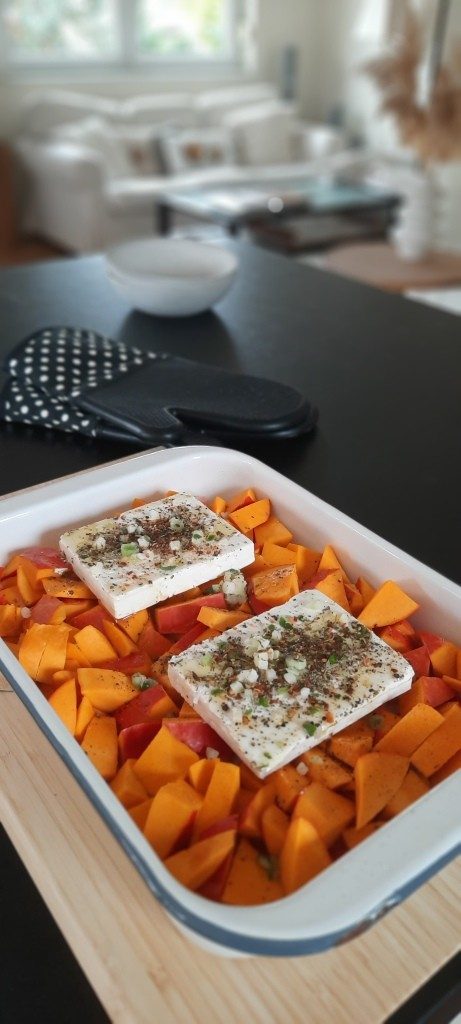 Kürbis mit Feta aus dem Ofen - 12von12 Oktober 2025 - Unterfreundenblog