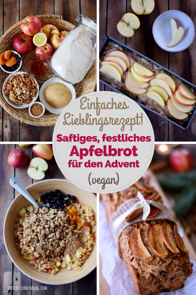 Apfelbrot Rezept einfach vegan Advent Weihnachten