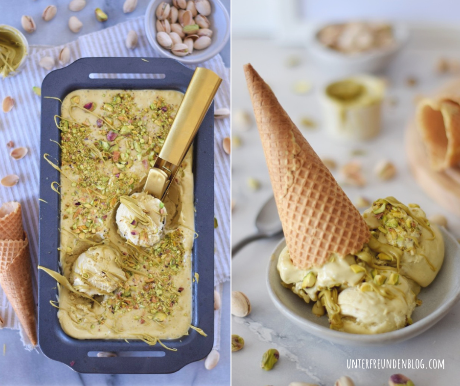 Pistazieneis einfaches Rezept ohne Eismaschine